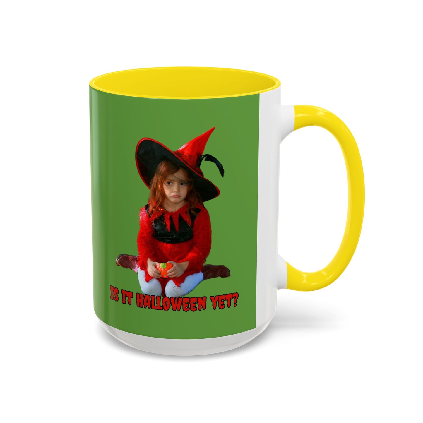 Is it Halloween yet? Green Accent Mug by CreepyCrafts.boo