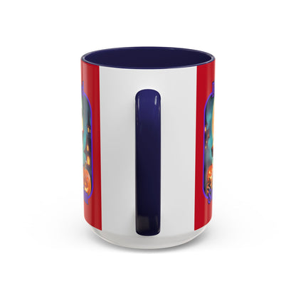 Blessed Samhain Little Witch Purple font Red Accent Mug by CreepyCrafts.boo