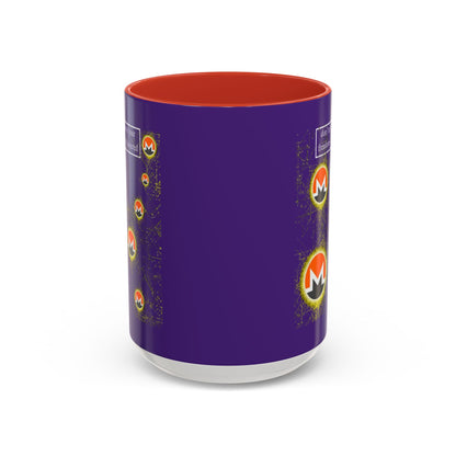 Monero (XMR) don't assume your freedoms are assured Purple Accent Mug by cypherpunkgear.com