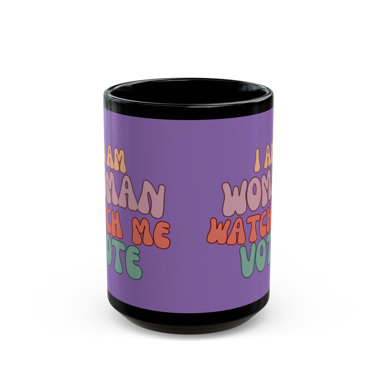 I Am Woman Watch Me Vote Light Purple Mug by cypherpunkgear.com