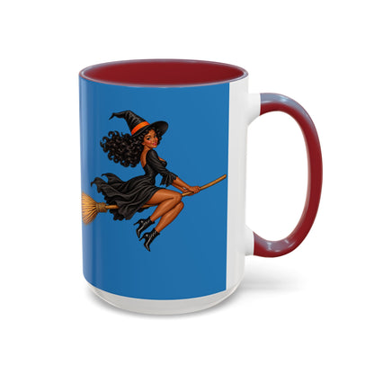 Velvet Vex Blue Accent Mug by CreepyCrafts.boo
