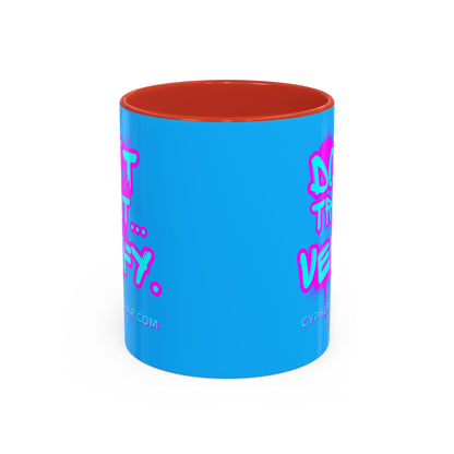 Don't Trust...Verify. Light Blue Accent Mug by cypherpunkgear.com