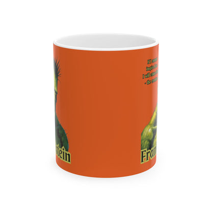 Frankenstein's Creature Orange Mug by CreepyCrafts.boo