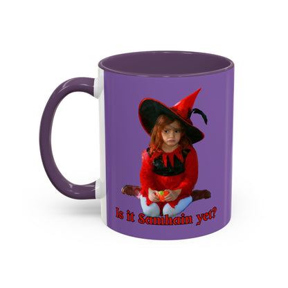 Is it Samhain yet? Light Purple Accent Mug by CreepyCrafts.boo