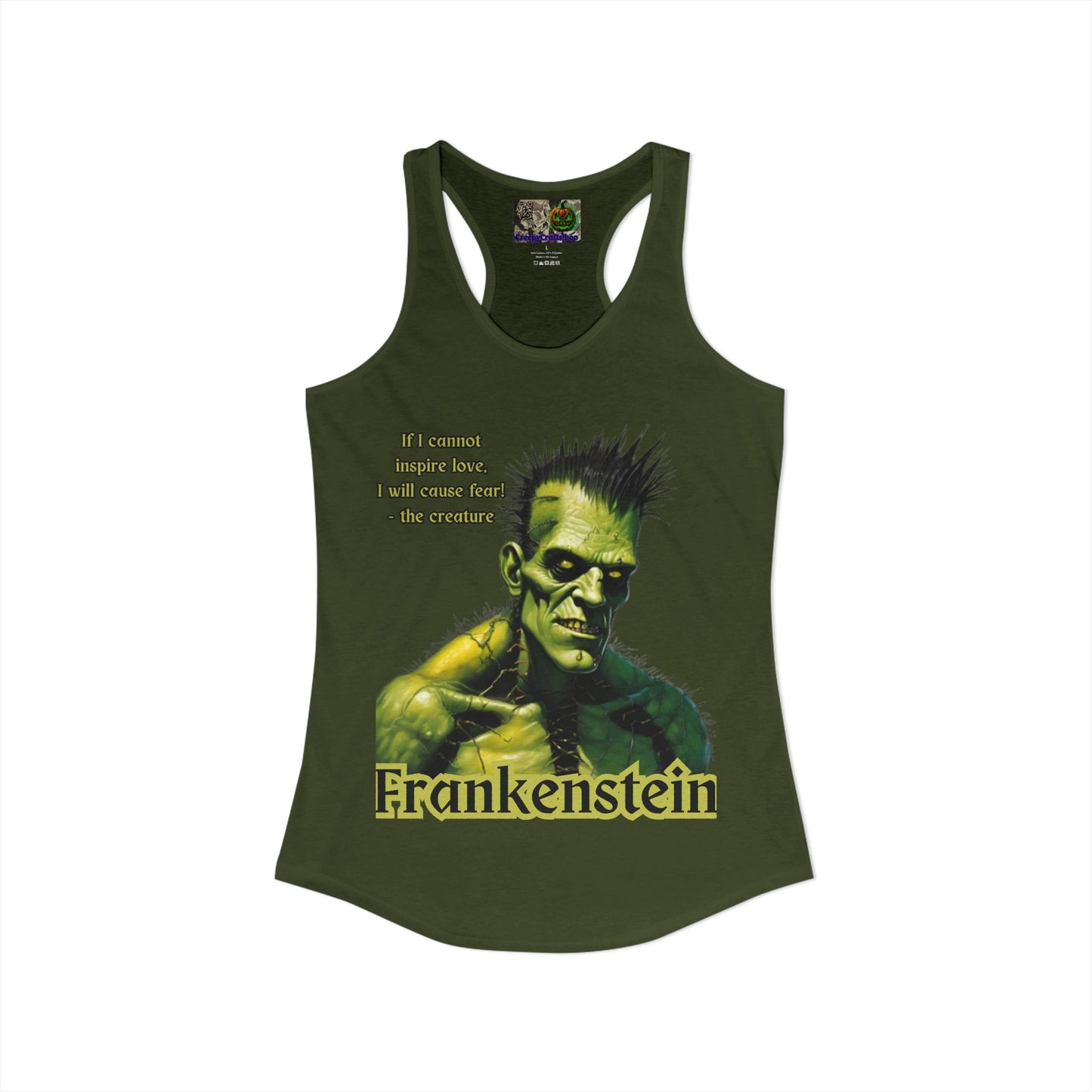 Frankenstein's Creature Women's Racerback Tank Top by CreepyCrafts.boo