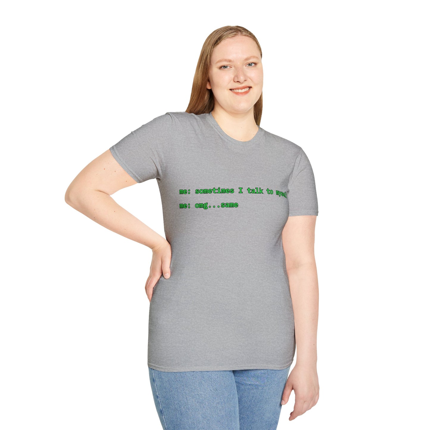 Sometimes I talk to myself - me: omg...same Light colors Unisex T-Shirt by cypherpunkgear.com