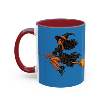 Velvet Vex Blue Accent Mug by CreepyCrafts.boo