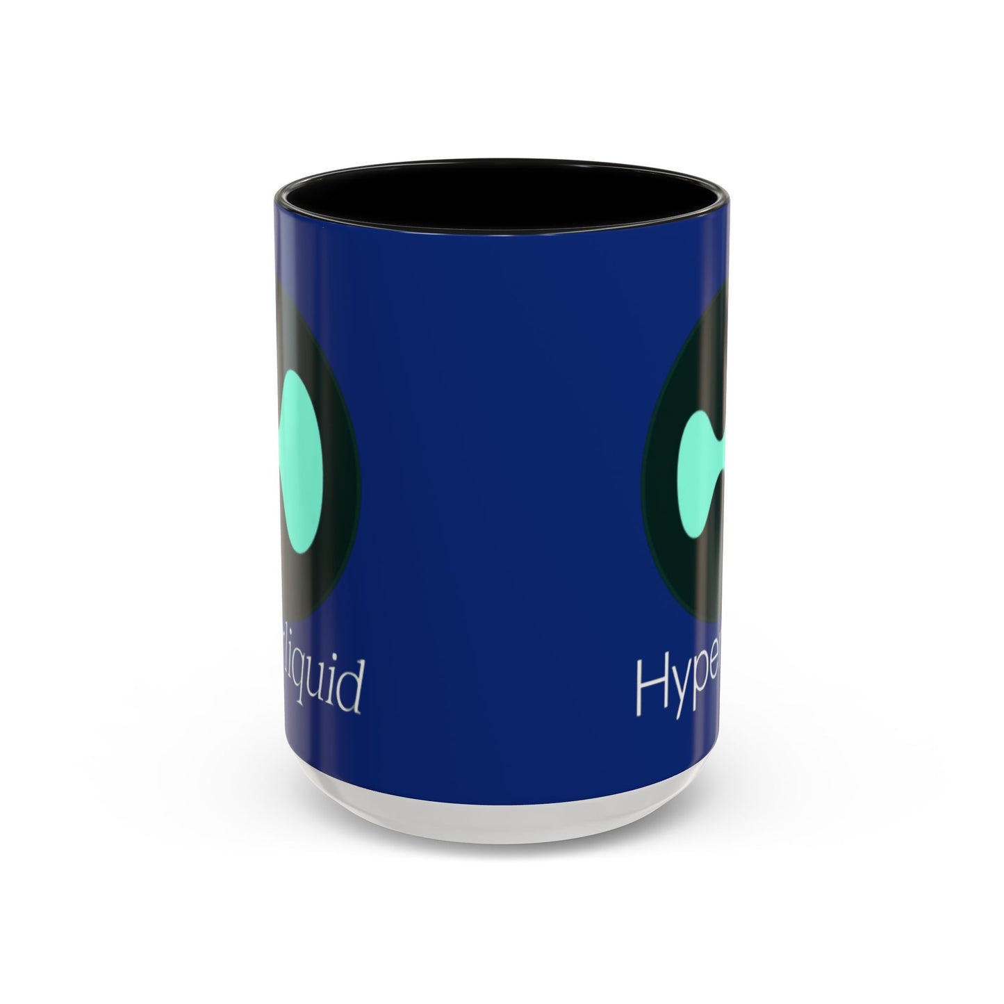 Hyperliquid White font Blue Accent Mug by cypherpunkgear.com