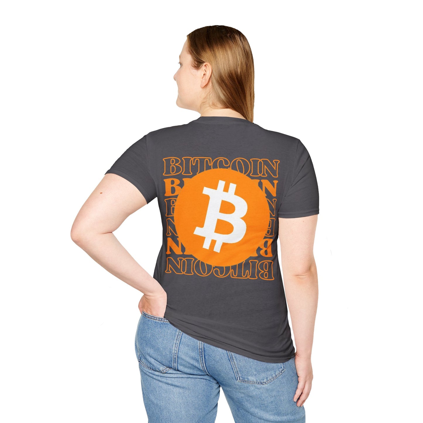 2-sided Bitcoin (BTC) Decentralized Freedom DKcolors Unisex T-Shirt by cypherpunkgear