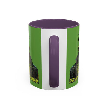 Frankenpunk Green Accent Mug by CreepyCrafts.boo