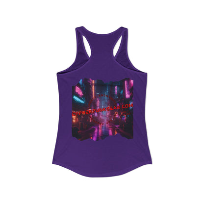 2-sided, cypherpunkgear.com Logo & Cityscape Women's Racerback Tank Top by cypherpunkgear.com