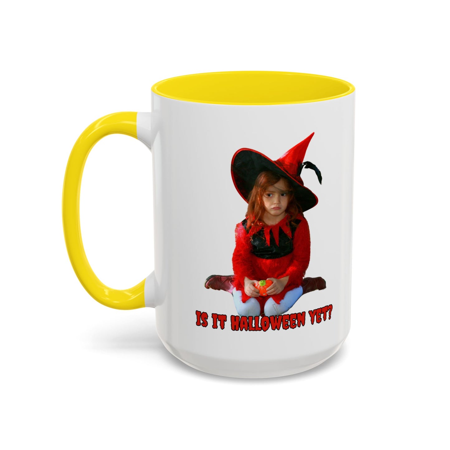 Is it Halloween yet? White Accent Mug by CreepyCrafts.boo
