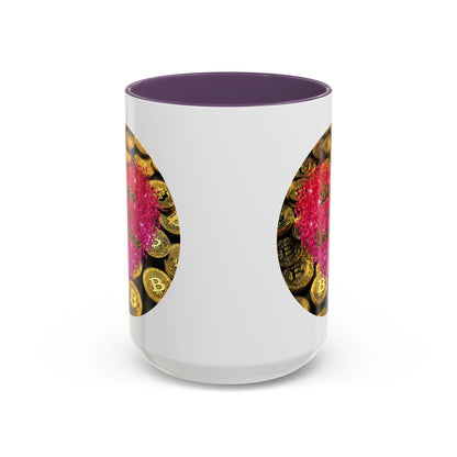 Bitcoin is My Valentine White Accent Mug by cypherpunkgear.com