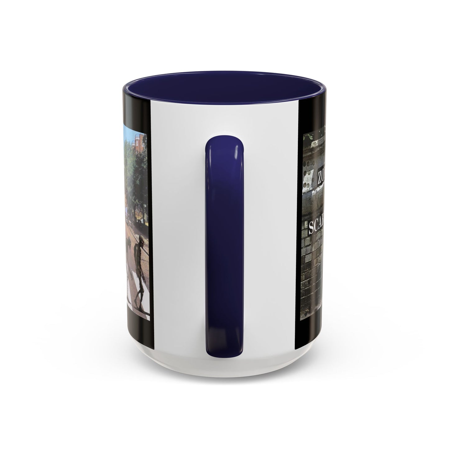 2-sided, Scabby Road Black Accent Mug by CreepyCrafts.boo