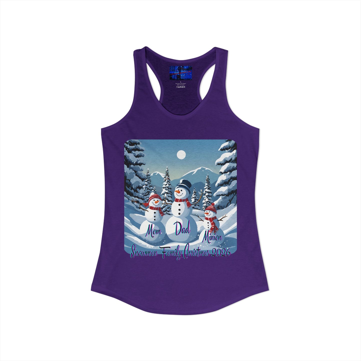 Snowman Family of 3 Women's Racerback Tank Top by cypherpunkgear.com