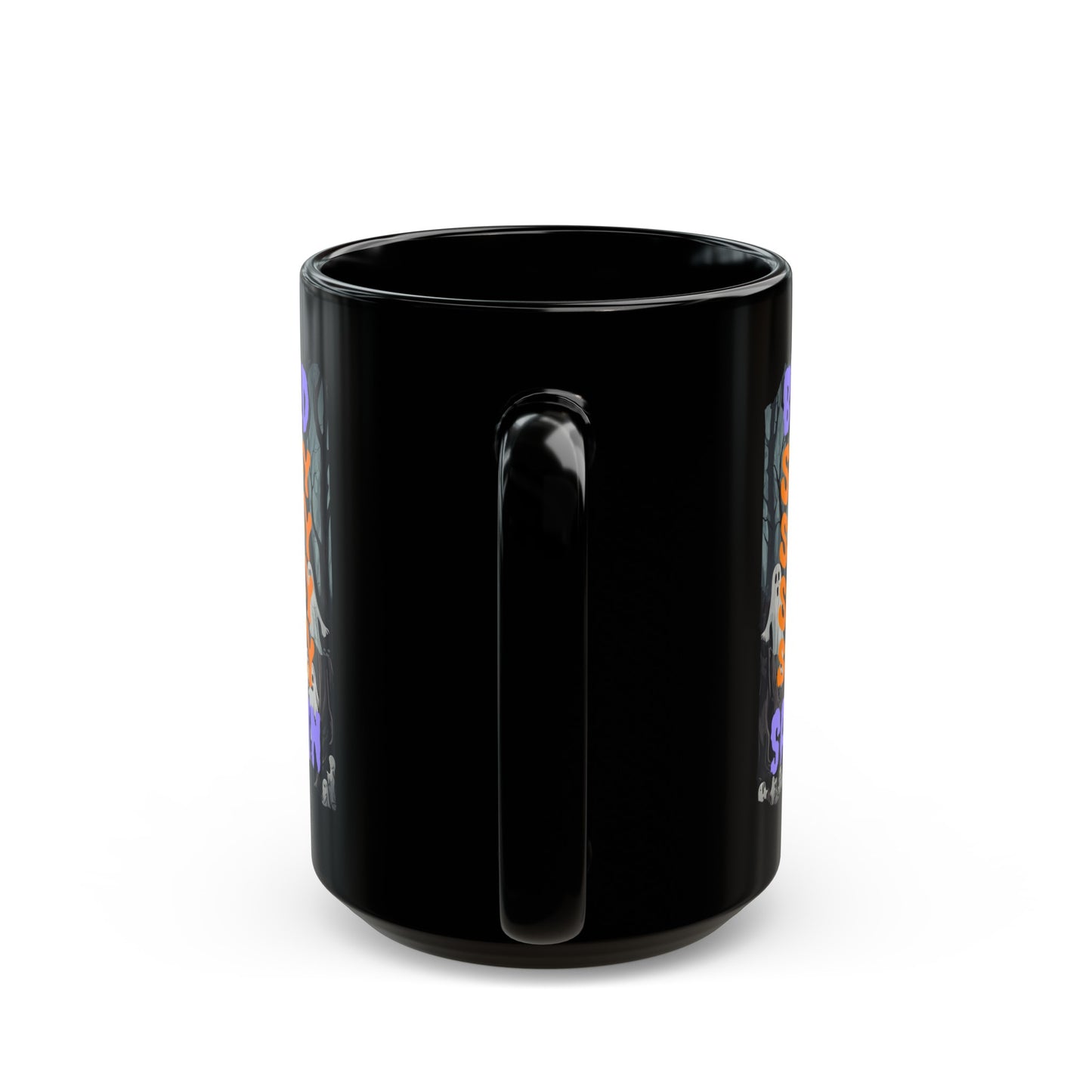 Spooky Blessed Samhain Ghost PRfont Black Mug by cypherpunkgear