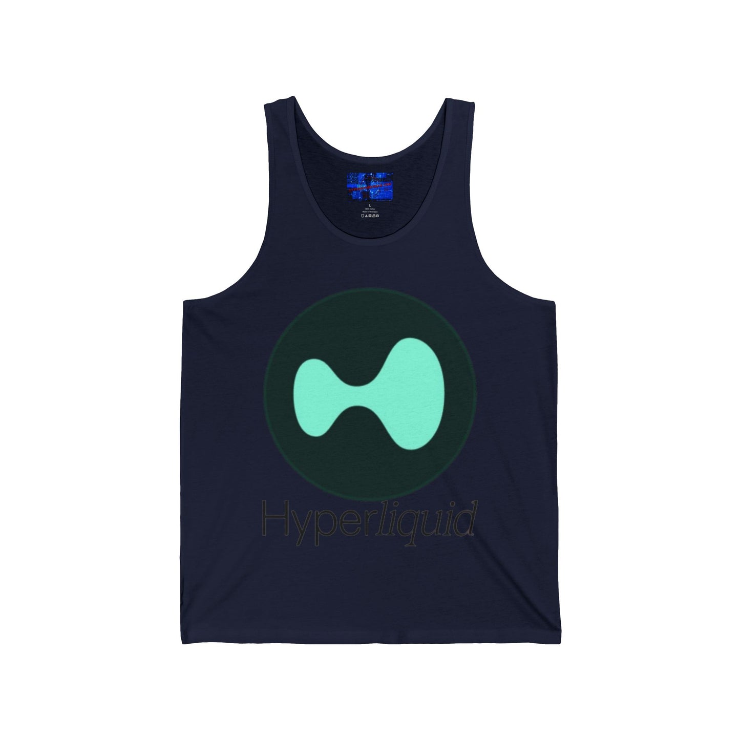 Hyperliquid Black font Unisex Jersey Tank Top by cypherpunkgear.com