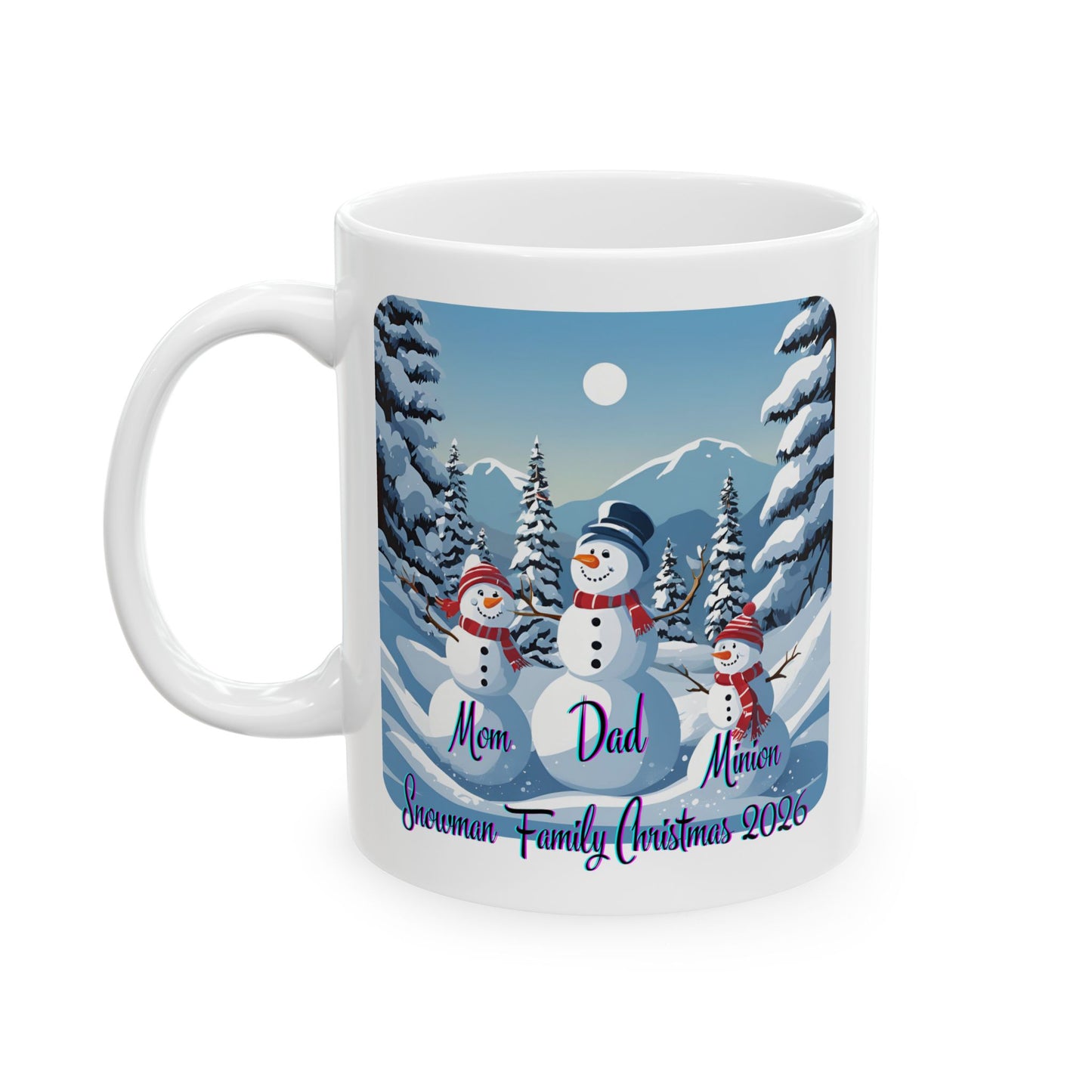 Snowman Family of 3 White Mug by cypherpunkgear.com