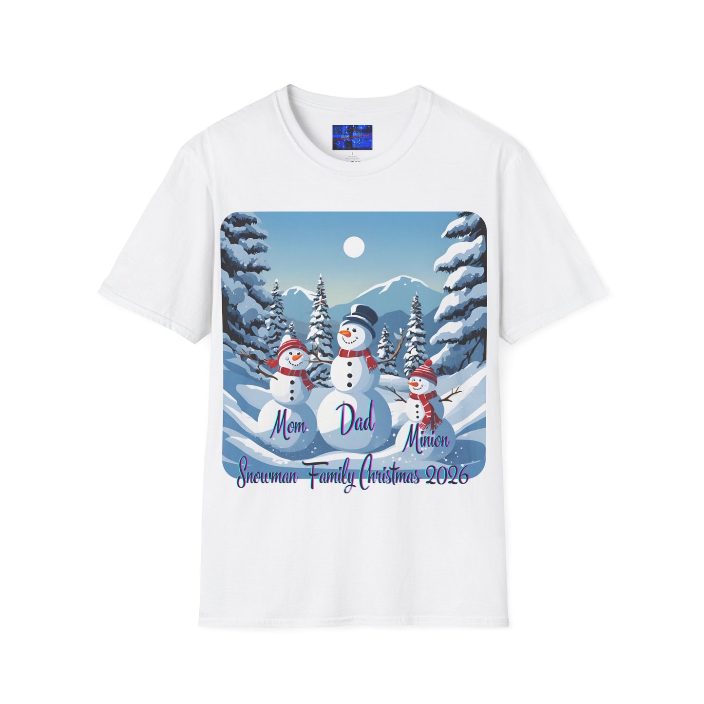Snowman Family of 3 Light colors Unisex T-Shirt by cypherpunkgear.com
