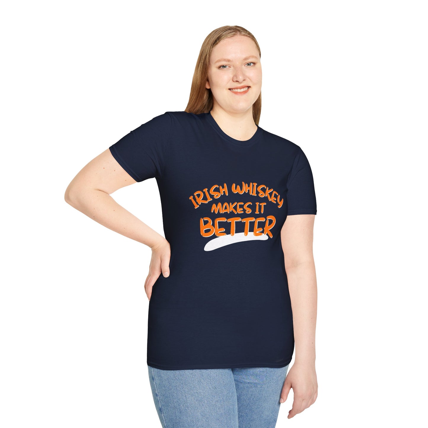 Irish Whiskey makes it better OGfont DKcolors Unisex T-Shirt by cypherpunkgear.com