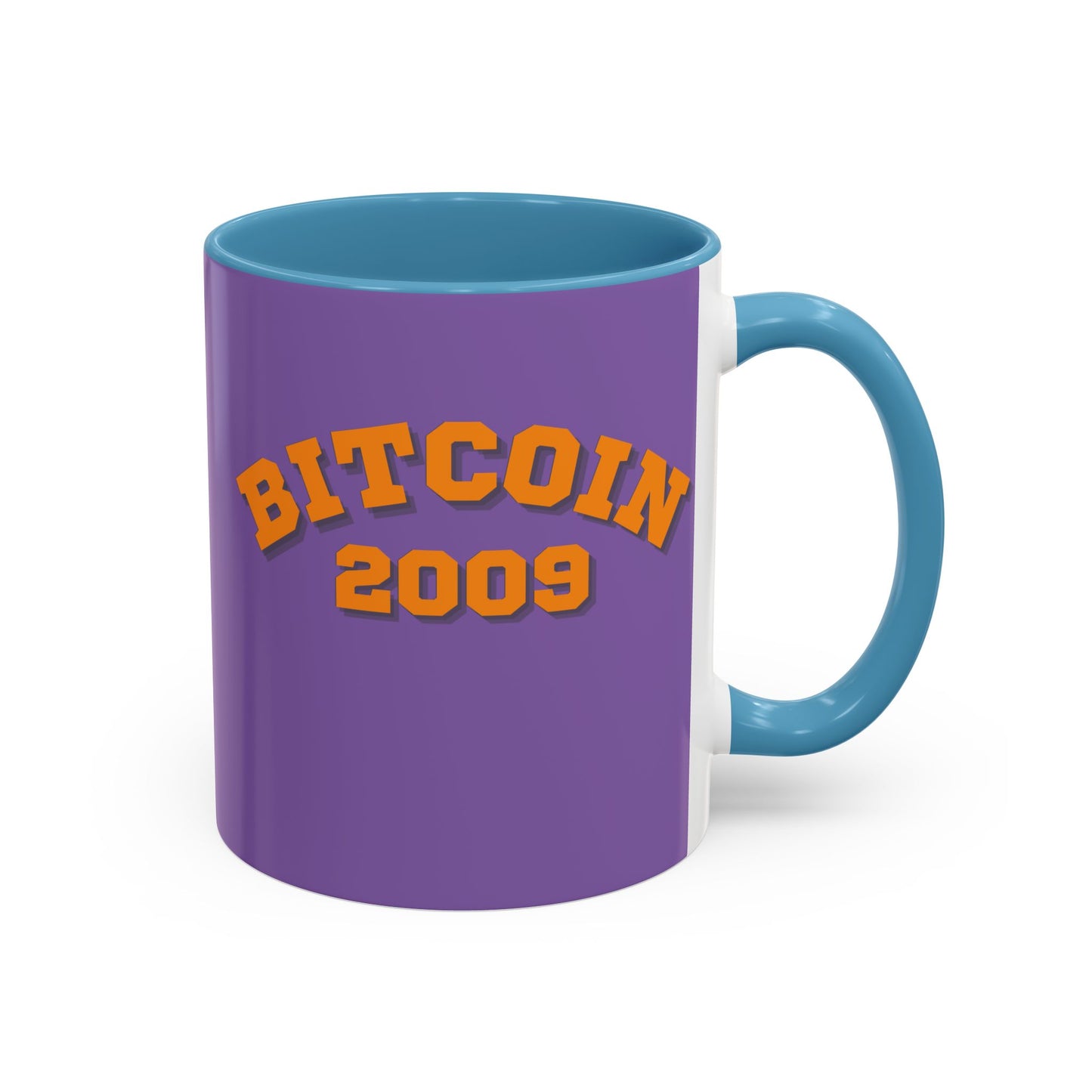 Bitcoin 2009 Light Purple Accent Mug by cypherpunkgear.com