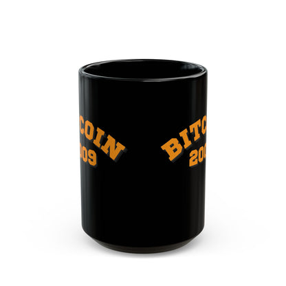 Bitcoin 2009 Black Mug by cypherpunkgear.com