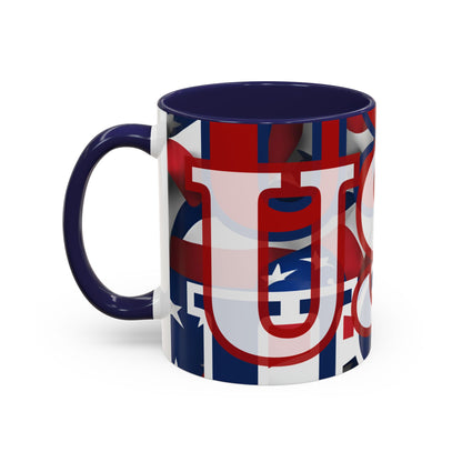 ¡EE.UU! ¡EE.UU! ¡EE.UU! ¡Patriota por cypherpunkgear! Taza de café decorativa (11, 15 oz)