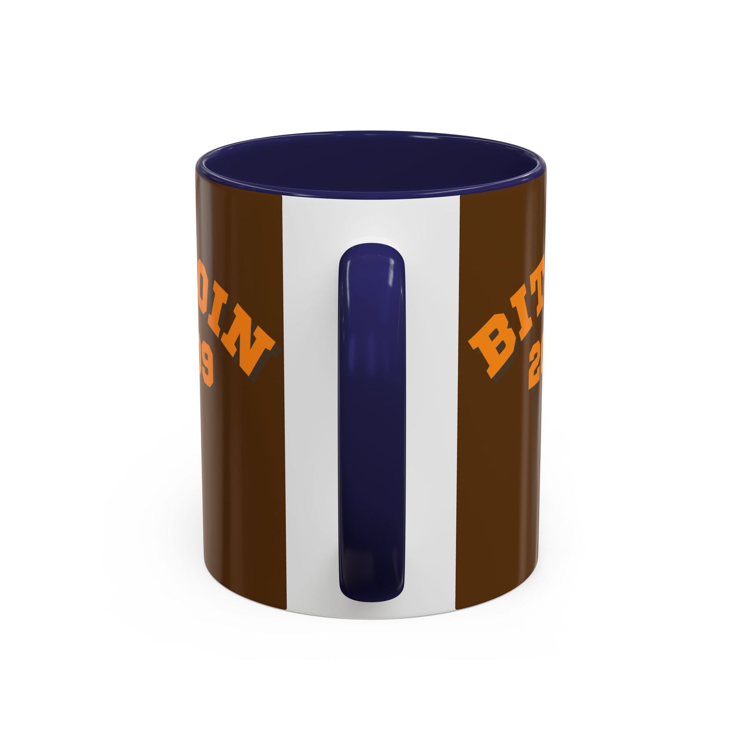 Bitcoin 2009 Brown Accent Mug by cypherpunkgear.com