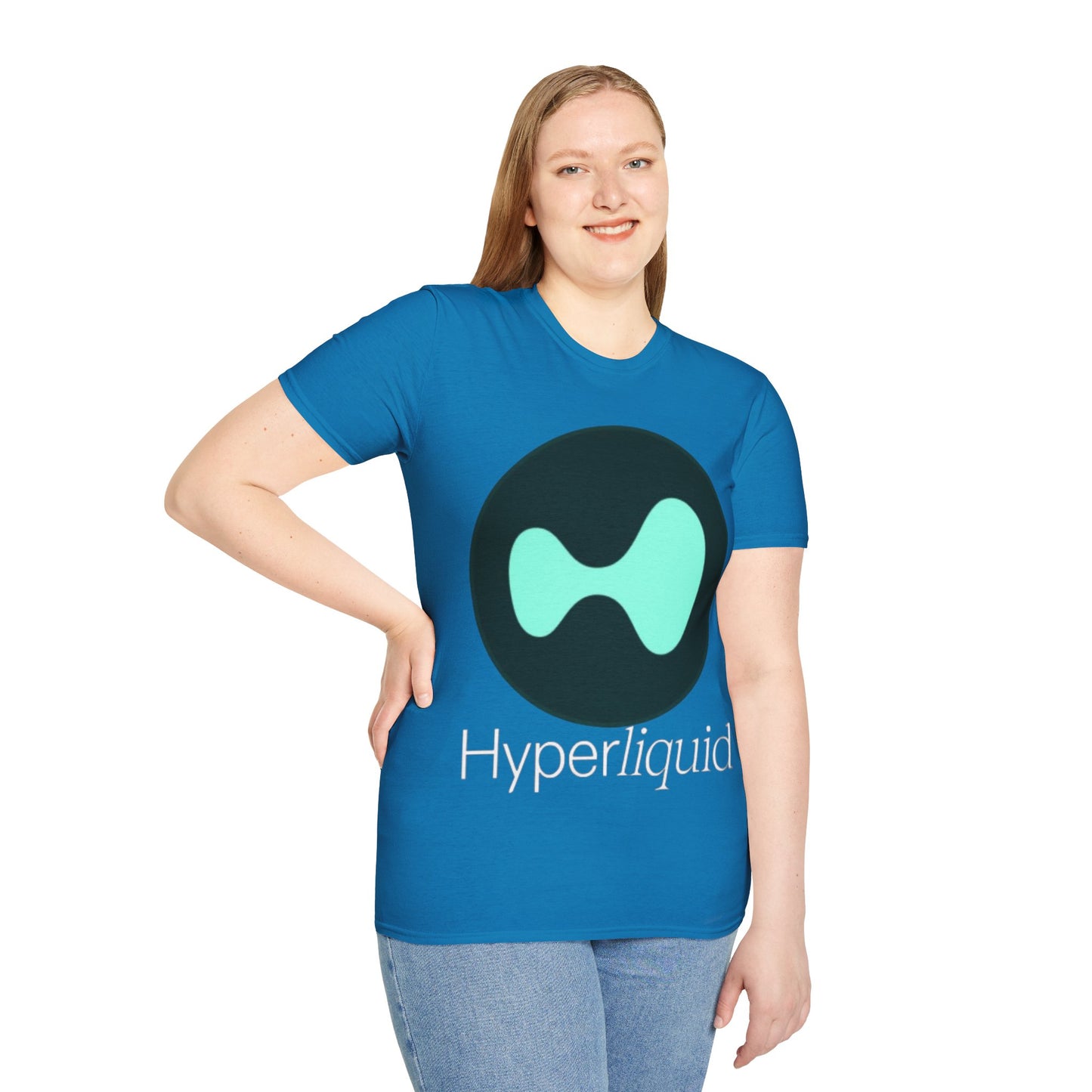 Hyperliquid White font Unisex T-Shirt by cypherpunkgear.com