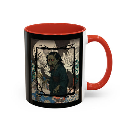 Yōkai Happy Halloween Black Accent Mug by CreepyCrafts.boo