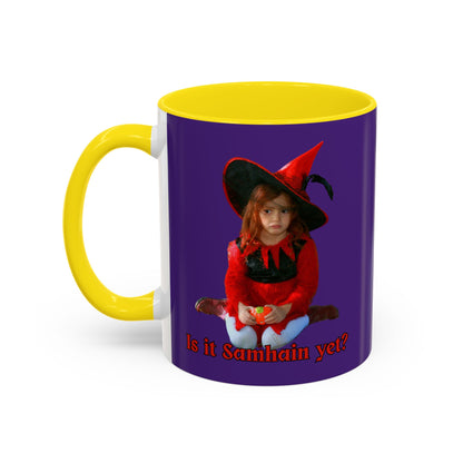 Is it Samhain yet? Dark Purple Accent Mug by CreepyCrafts.boo