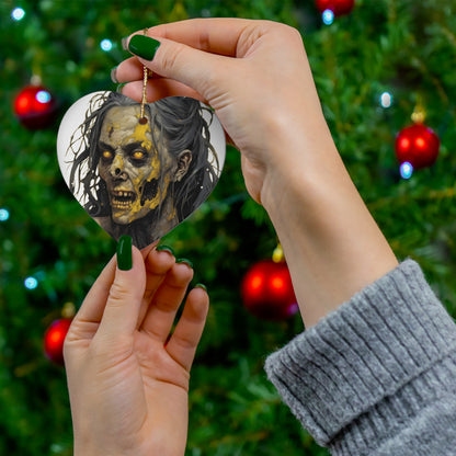 Rose Rottingham Has Risen Ceramic Heart Ornament by CreepyCrafts.boo