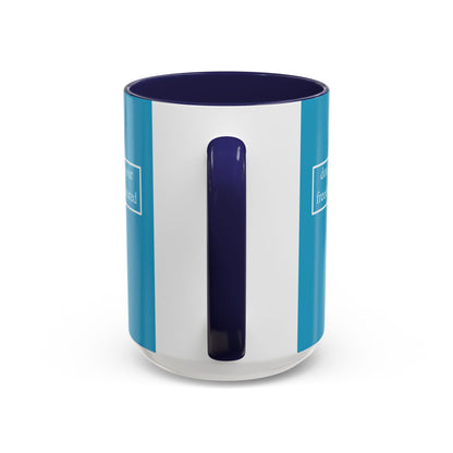 don't assume your freedoms are assured, White font, Turquoise Accent Mug by cypherpunkgear.com