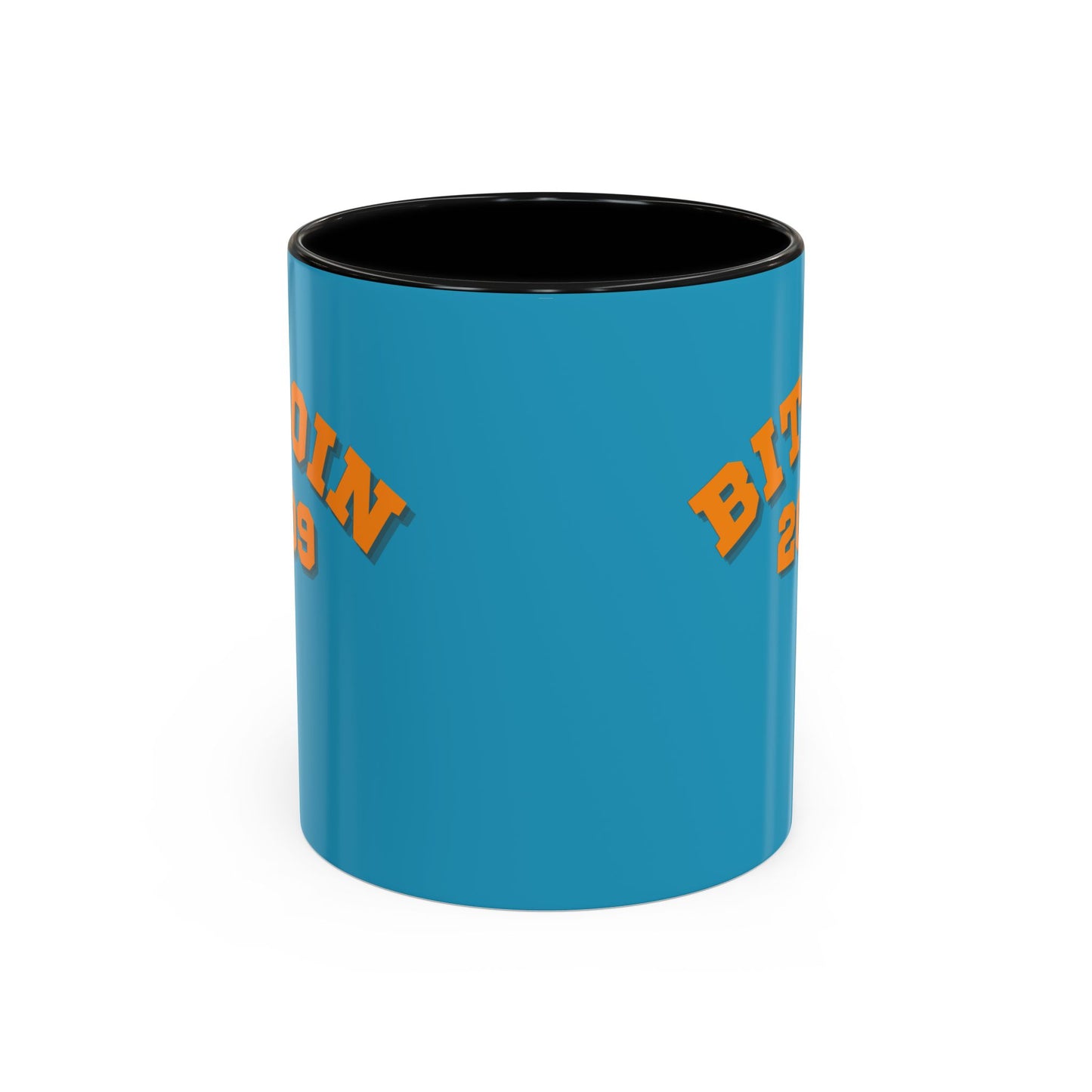 Bitcoin 2009 Turquoise Accent Mug by cypherpunkgear.com