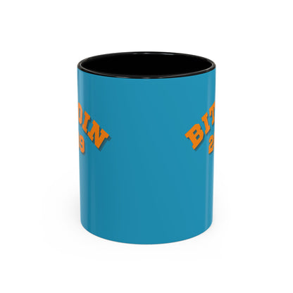 Bitcoin 2009 Turquoise Accent Mug by cypherpunkgear.com