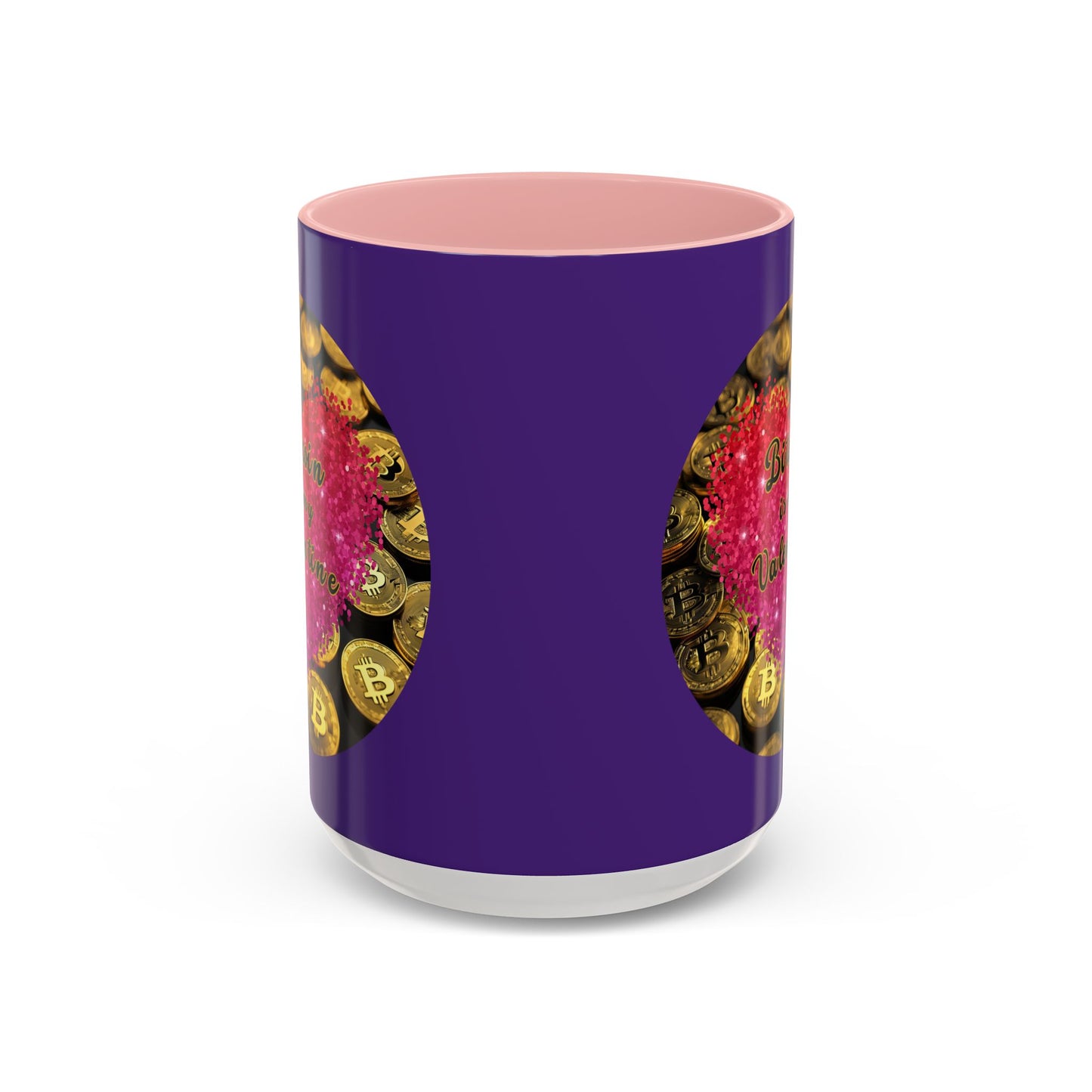 Bitcoin is My Valentine Purple Accent Mug by cypherpunkgear.com