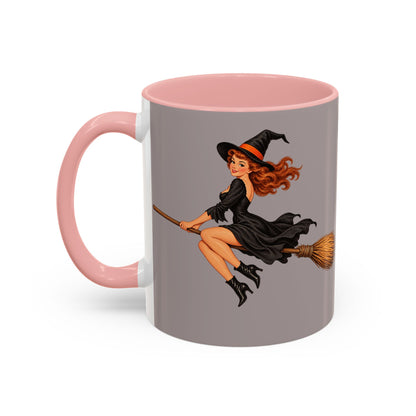 Hazel Hex Grey Accent Mug by CreepyCrafts.boo