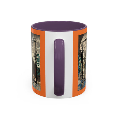 Yōkai Happy Halloween Orange Accent Mug by CreepyCrafts.boo