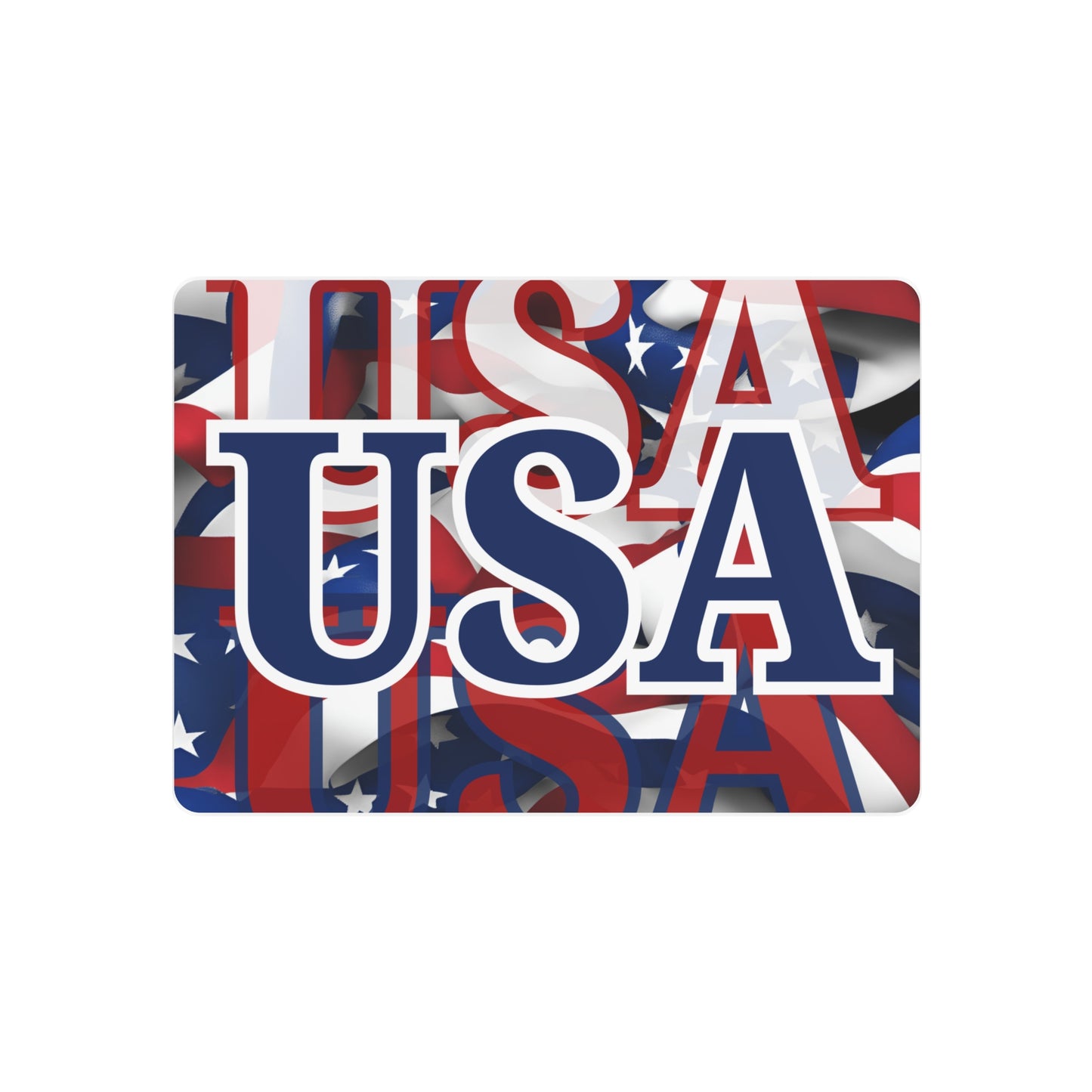 USA! USA! USA Blue Center Metal Art Sign by cypherpunkgear