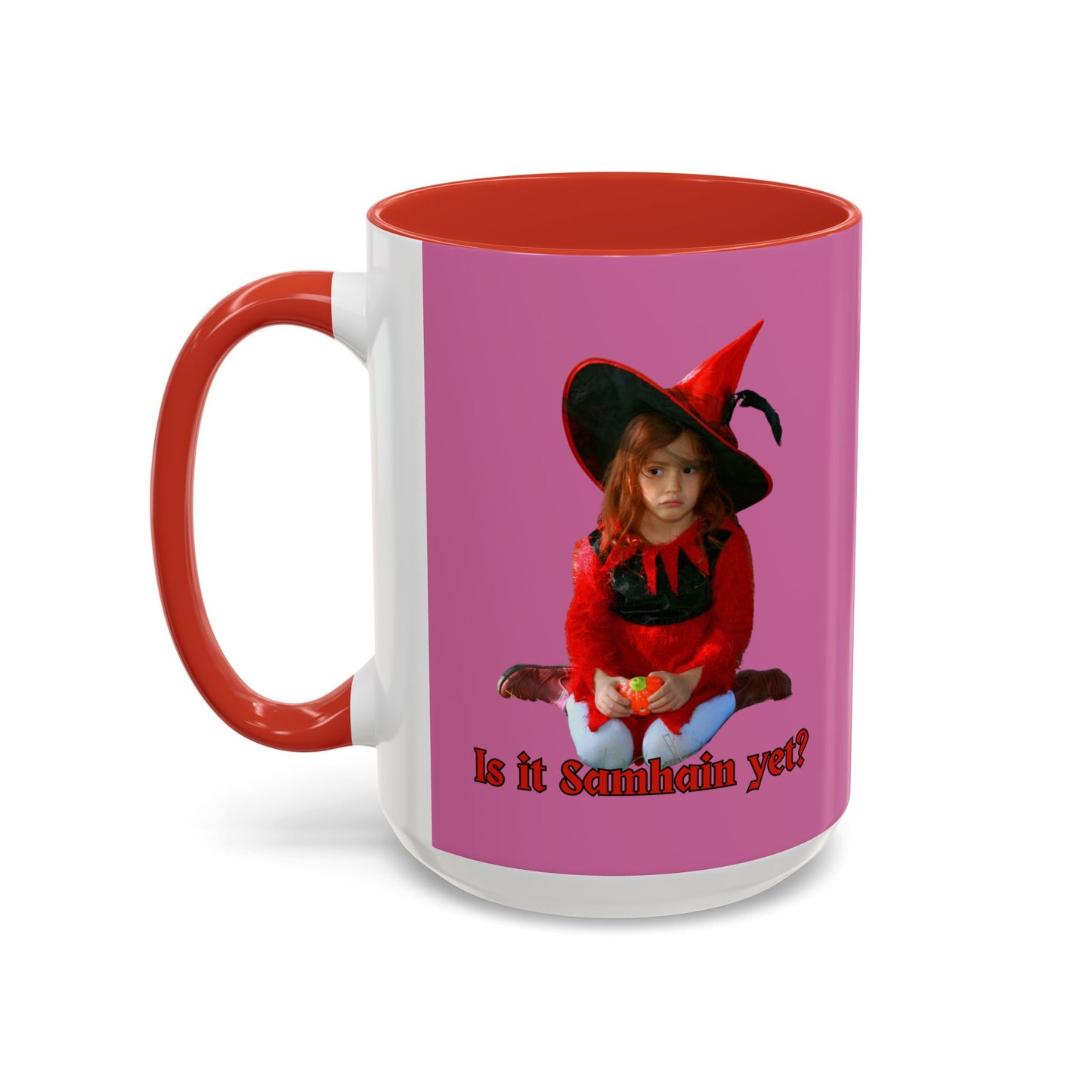 Is it Samhain yet? Pink Accent Mug by CreepyCrafts.boo