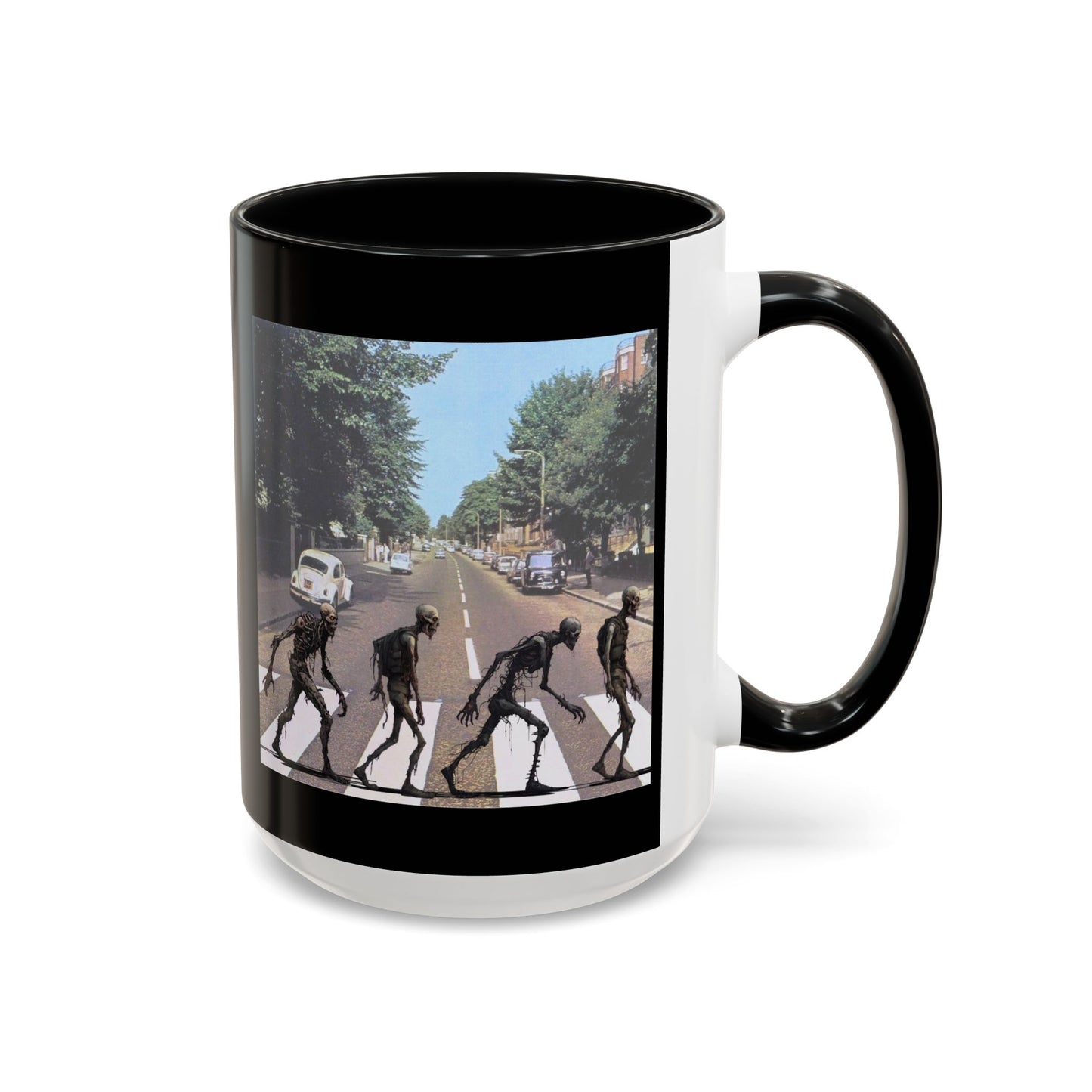 2-sided, Scabby Road Black Accent Mug by CreepyCrafts.boo