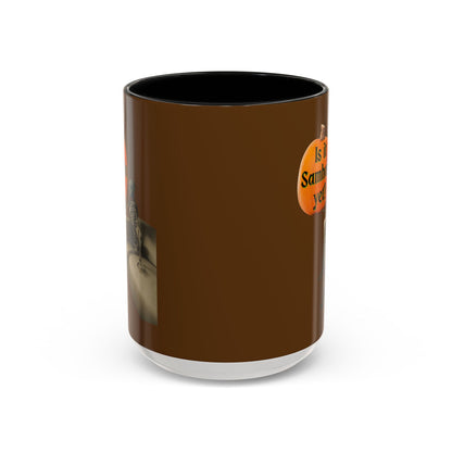 Is it Samhain yet? Skeleton's Pumpkin Brown Accent Mug by CreepyCrafts.boo