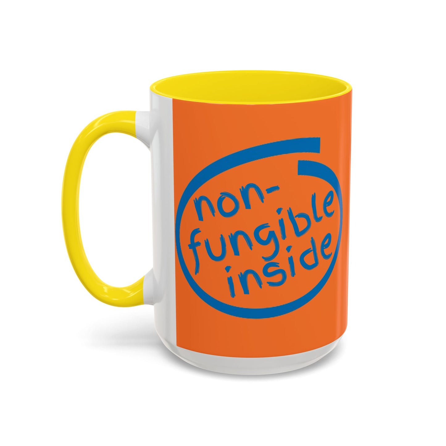 Non-Fungible Inside Orange Accent Mug by cypherpunkgear.com