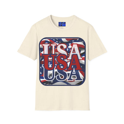 RED White and Blue USA Patriot Light colors Unisex T-Shirt by cypherpunkgear.com