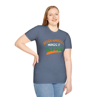 Irish Whiskey makes it better OWGfont DKcolors Unisex T-Shirt by cypherpunkgear.com
