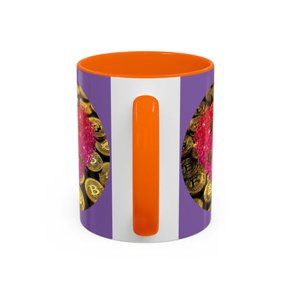 Bitcoin is My Valentine Light Purple Accent Mug by cypherpunkgear.com