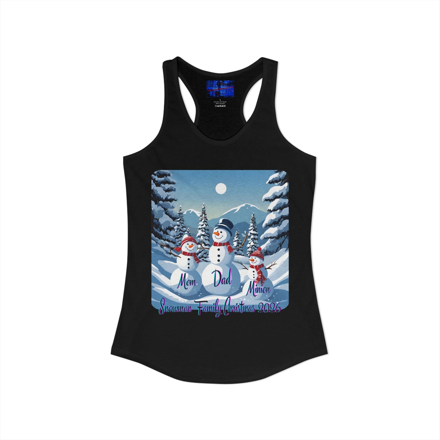 Snowman Family of 3 Women's Racerback Tank Top by cypherpunkgear.com