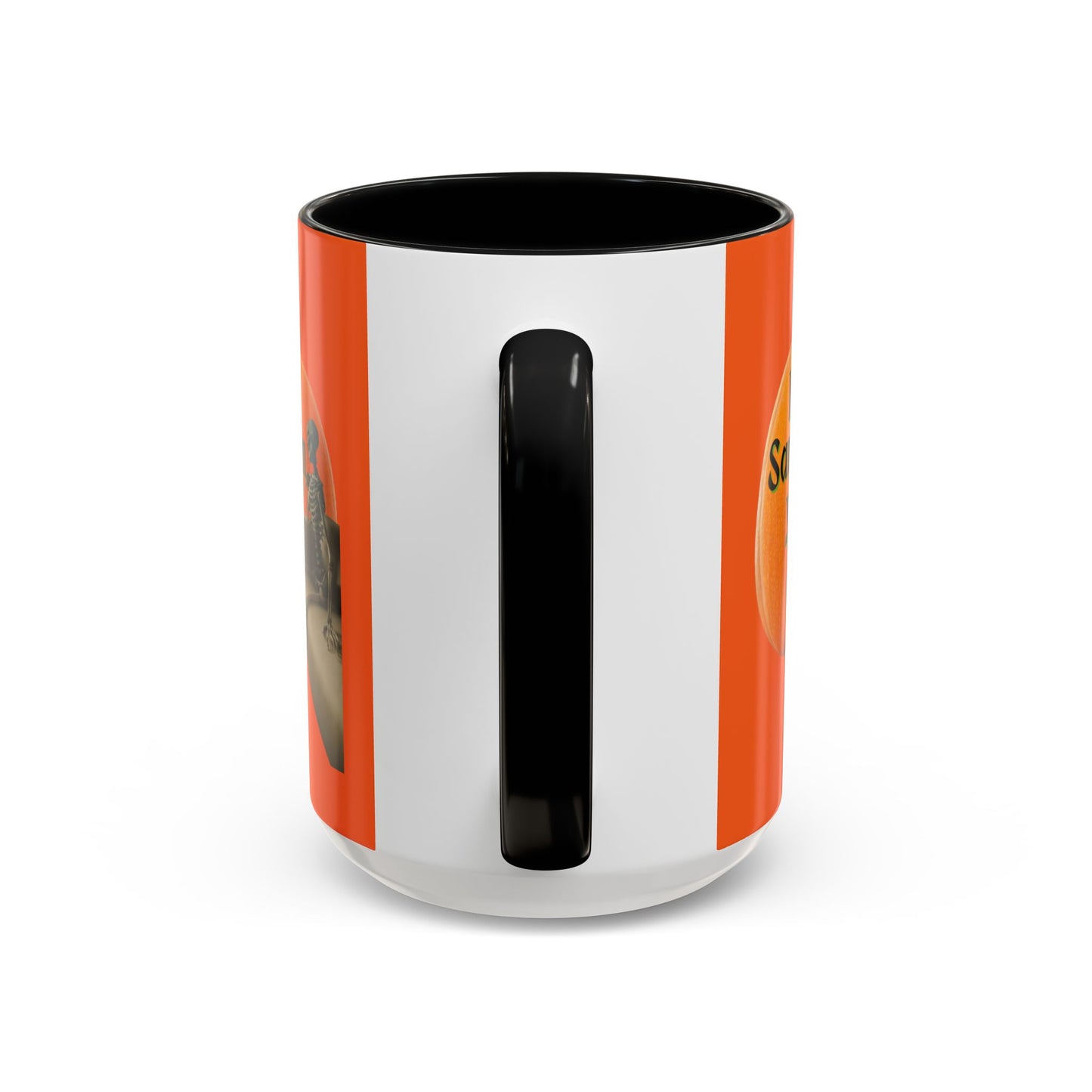 Is It Samhain Yet? Skeleton's Giant Pumpkin Orange Accent Mug by CreepyCrafts.boo