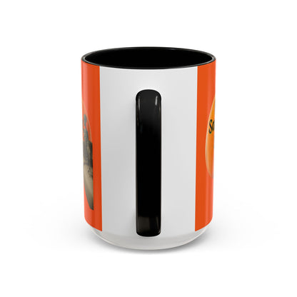 Is It Samhain Yet? Skeleton's Giant Pumpkin Orange Accent Mug by CreepyCrafts.boo