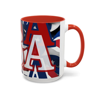 USA! USA! USA WHfont Patriot Accent Mug by cypherpunkgear